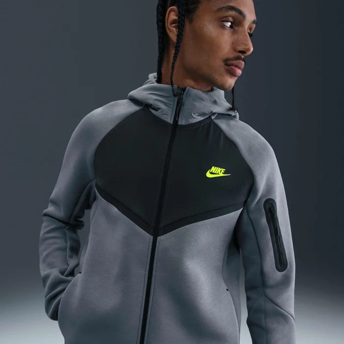 Nike Tech Fleece Full-Zip Hoodie Cool Grey/Volt 2025