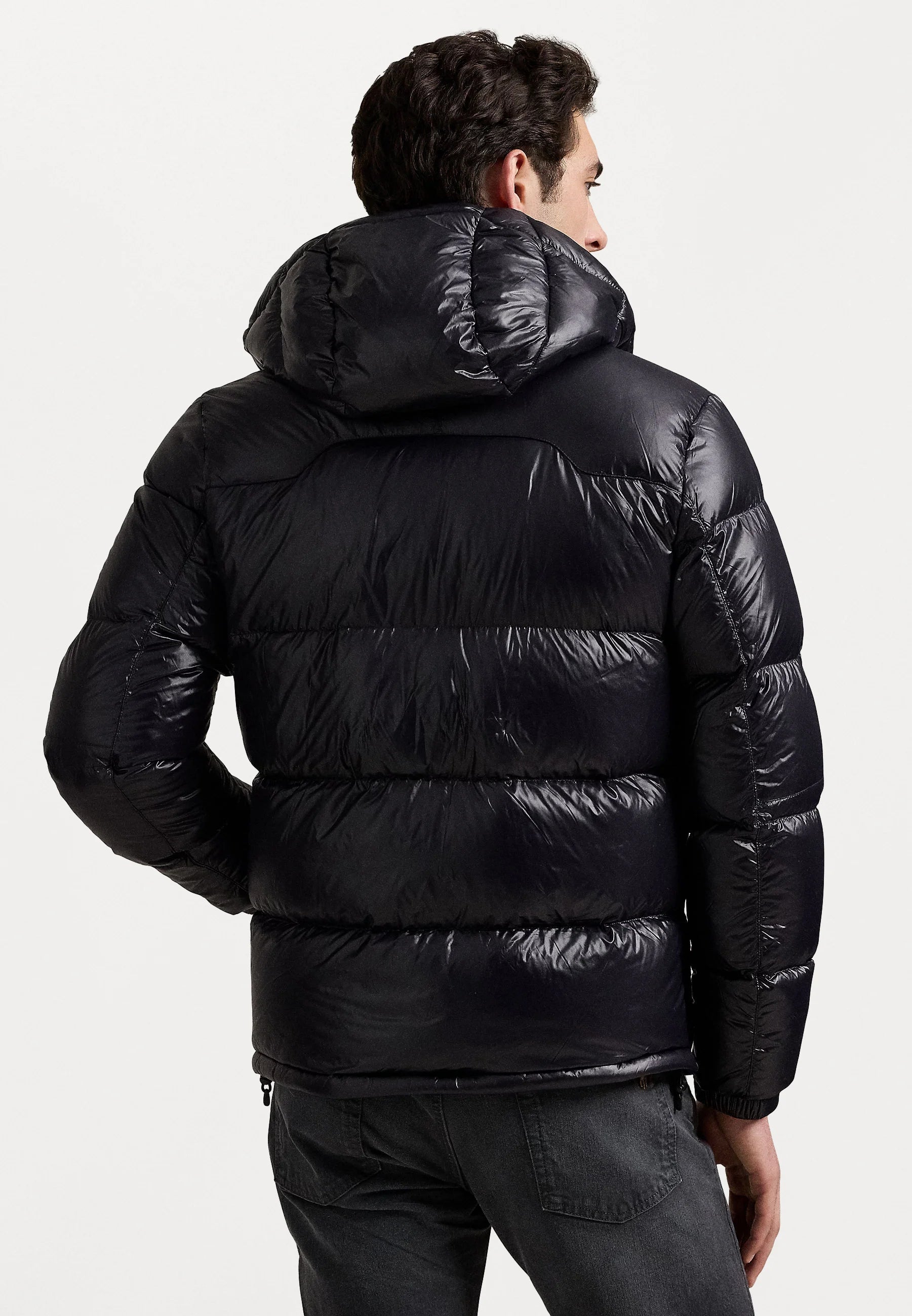 POLO RALPH LAUREN GORHAM GLOSSED DOWN JACKET - BLACK