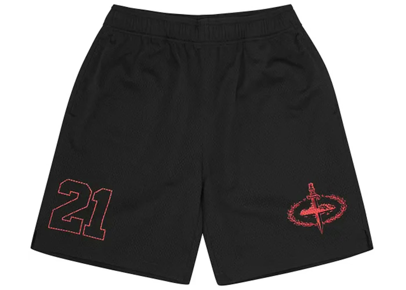 Corteiz x Slaughter Gang 21 Savage Mesh Shorts Set Black