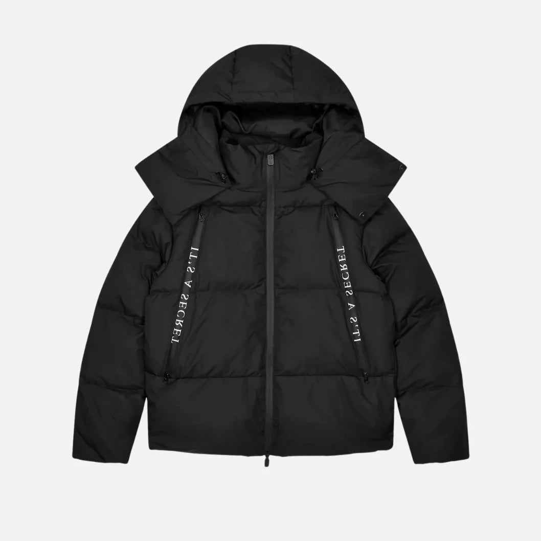TRAPSTAR IRONGATE COLLAR PUFFER JACKET - BLACK