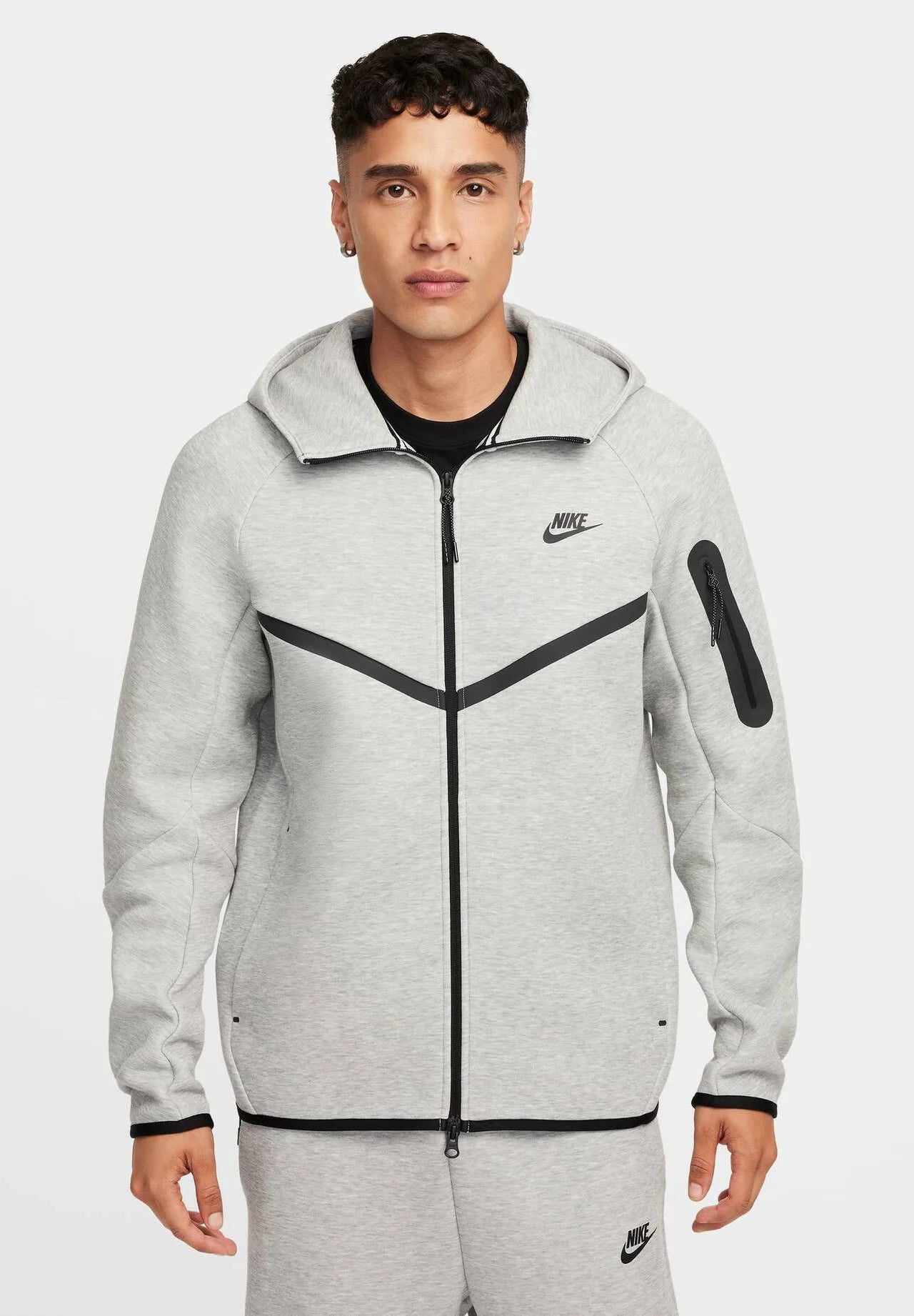 Nike Tech Fleece Full Zip Hoodie & Joggers Set Grey 2025