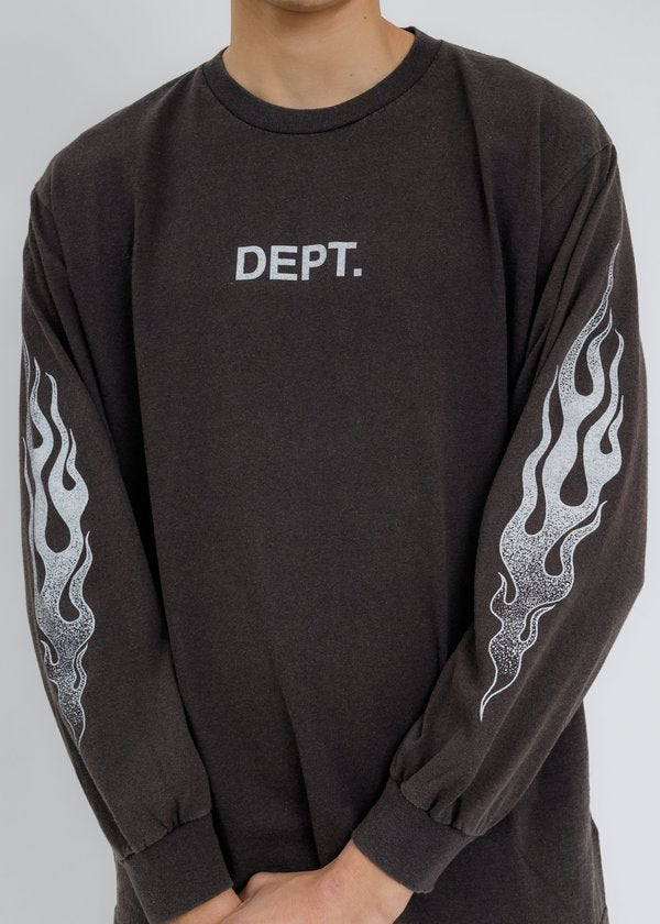 Gallery Dept. Flames L/S T-Shirt Black