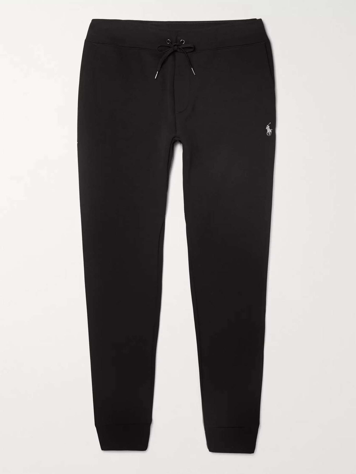 POLO RALPH LAUREN CUFFED LOGO TECH JOGGING BOTTOMS - BLACK