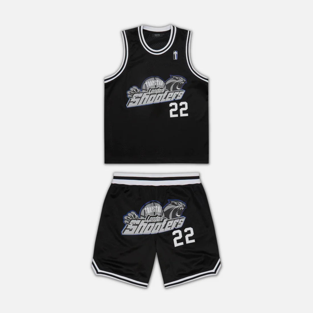 TRAPSTAR SHOOTERS BASKETBALL SHORT SET - BLACK ICE EDITION