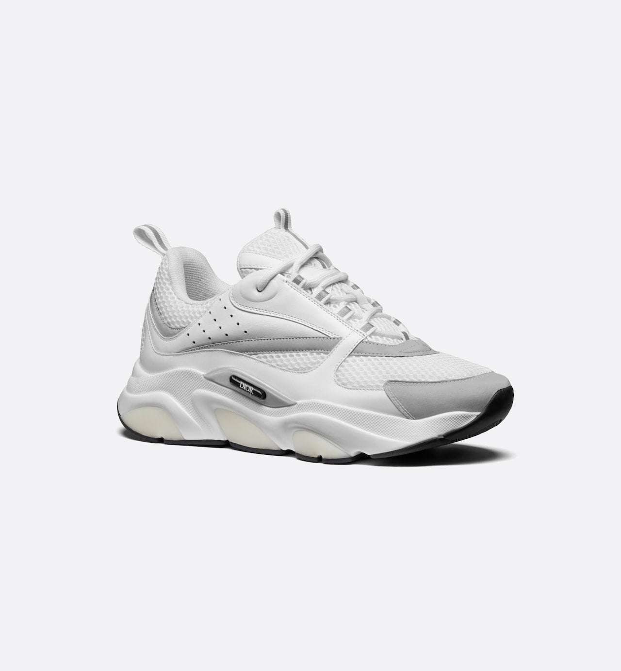 DIOR B22 WHITE REFLECTIVE CALFSKIN TRAINER