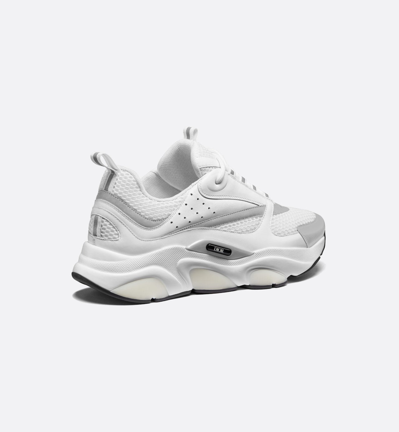 DIOR B22 WHITE REFLECTIVE CALFSKIN TRAINER
