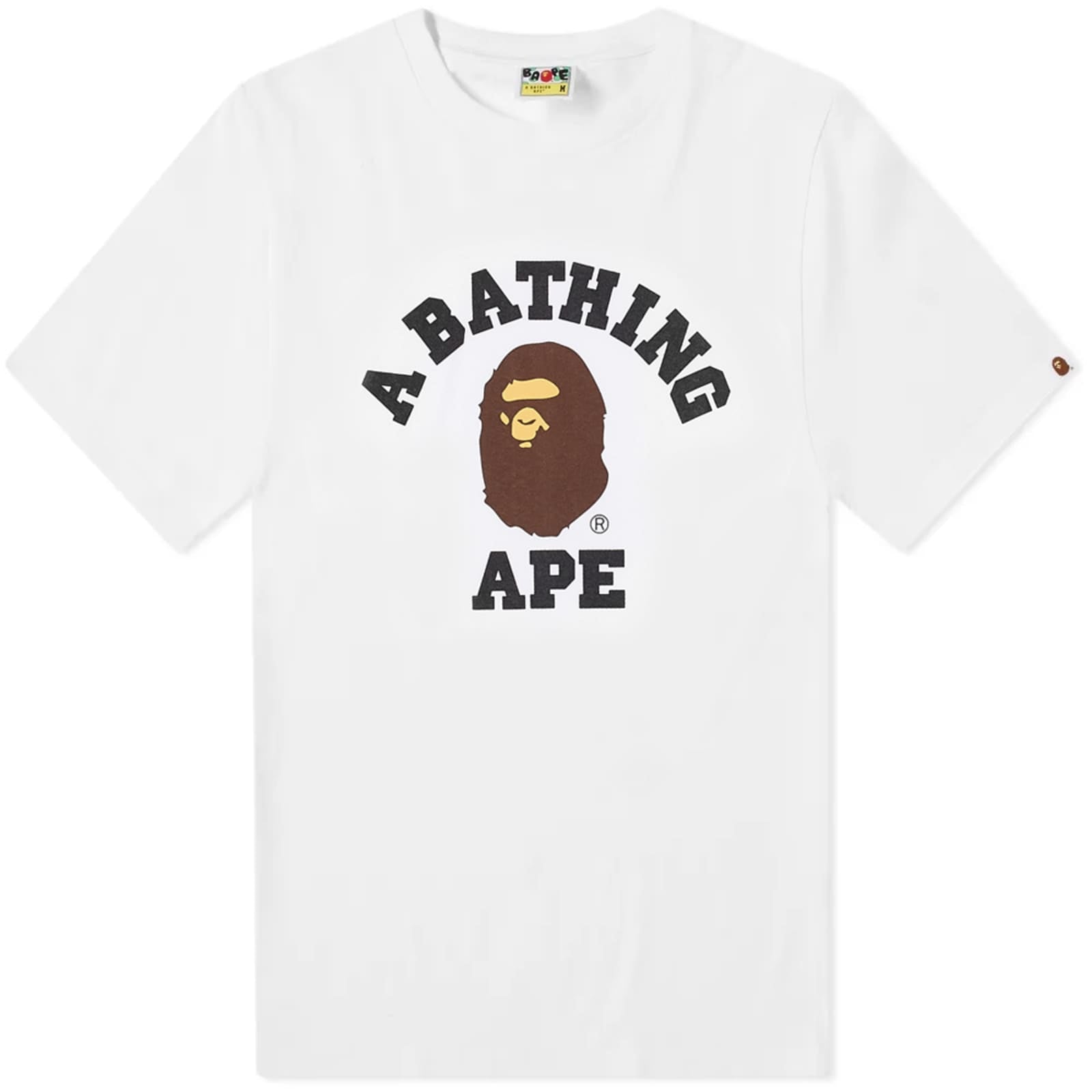 A BATHING APE COLLEGE T-SHIRT - WHITE