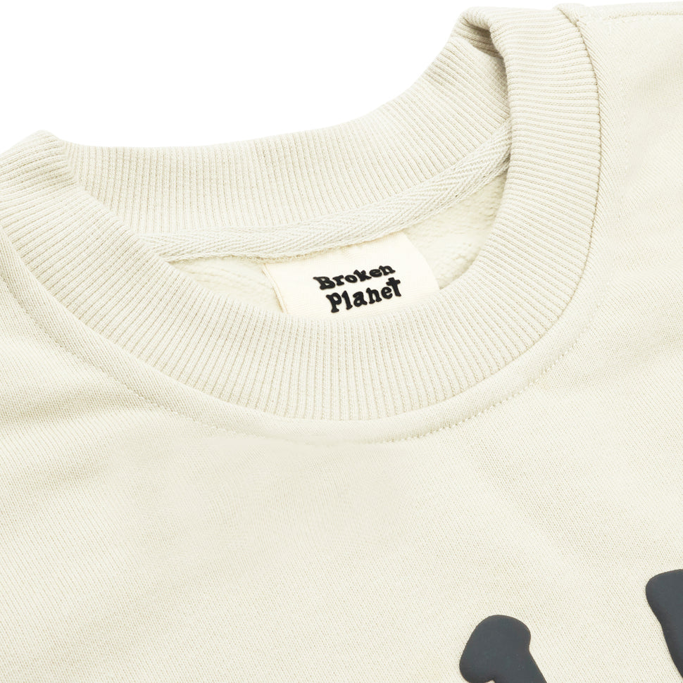 BROKEN PLANET FIND YOUR BALANCE BONE WHITE CREWNECK
