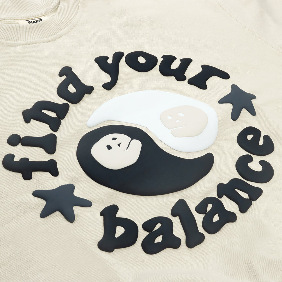 BROKEN PLANET FIND YOUR BALANCE BONE WHITE CREWNECK