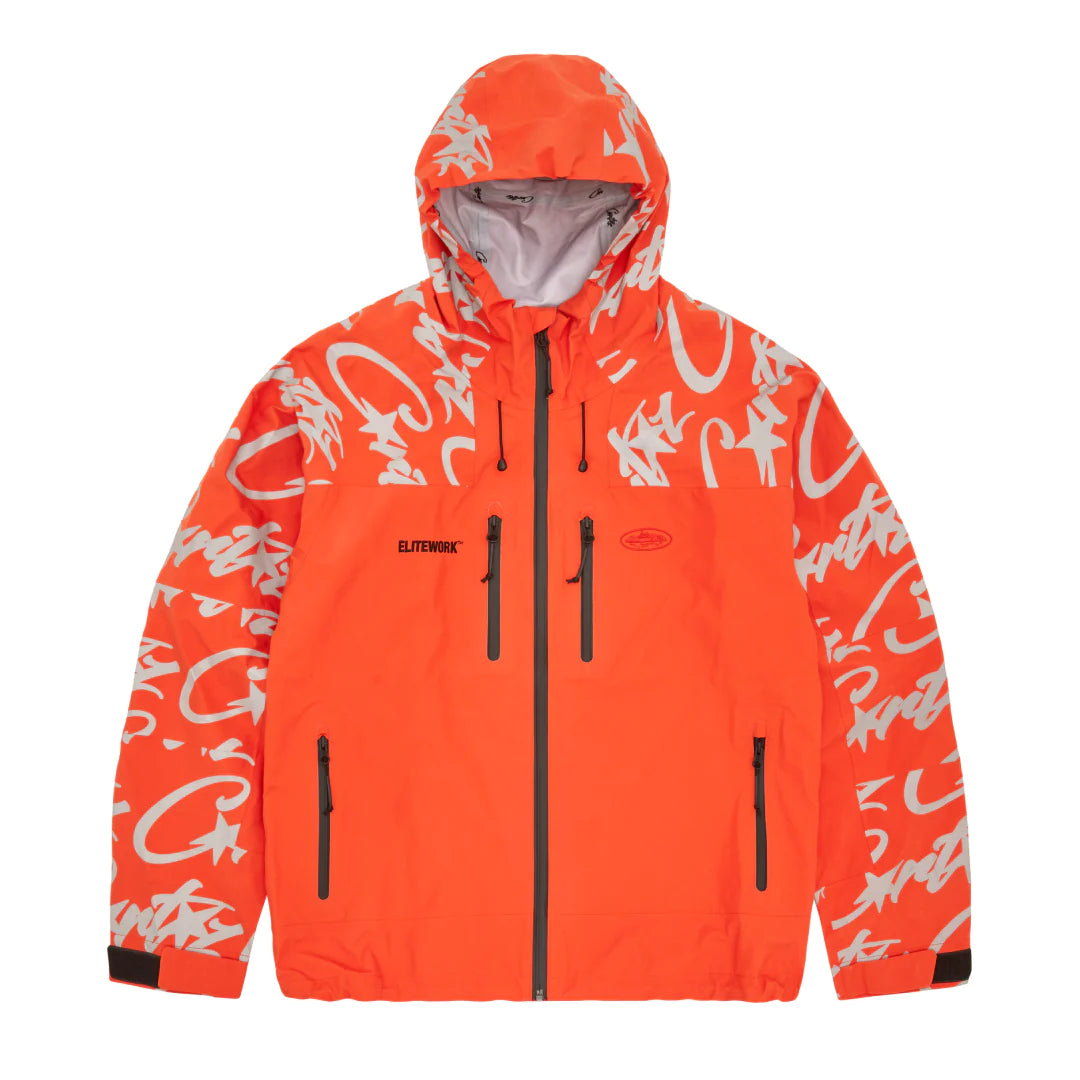 Corteiz Elitework Waterproof Shell Jacket - Orange