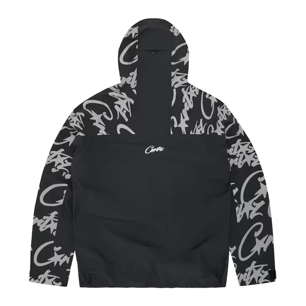 Corteiz Elitework Waterproof Shell Jacket - Black
