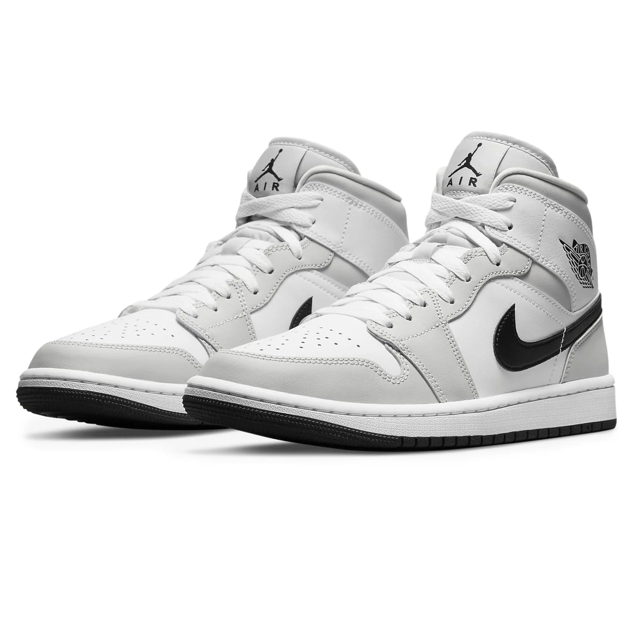 Air Jordan 1 Mid White Light Smoke Grey