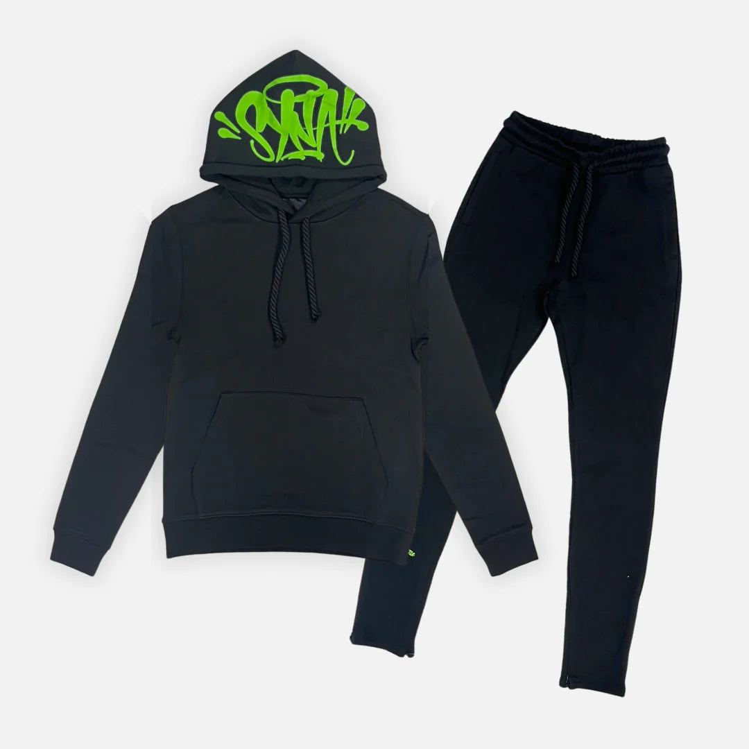 SYNAWORLD LOGO TRACKSUIT - BLACK / GREEN