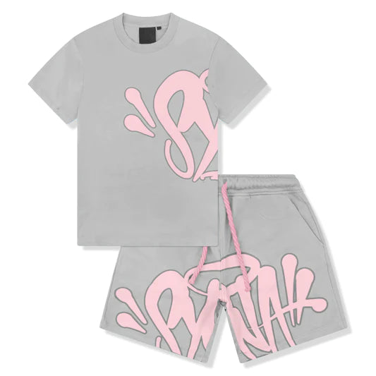 SYNAWORLD SYNA T-SHIRT & SHORTS LOGO SET - GREY