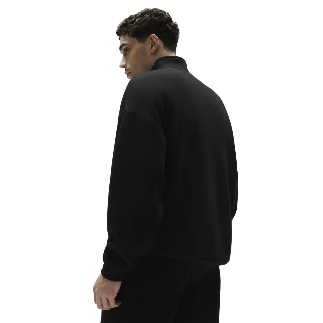 ALO YOGA ACCOLADE 1/4 ZIP BLACK SWEATSHIRT