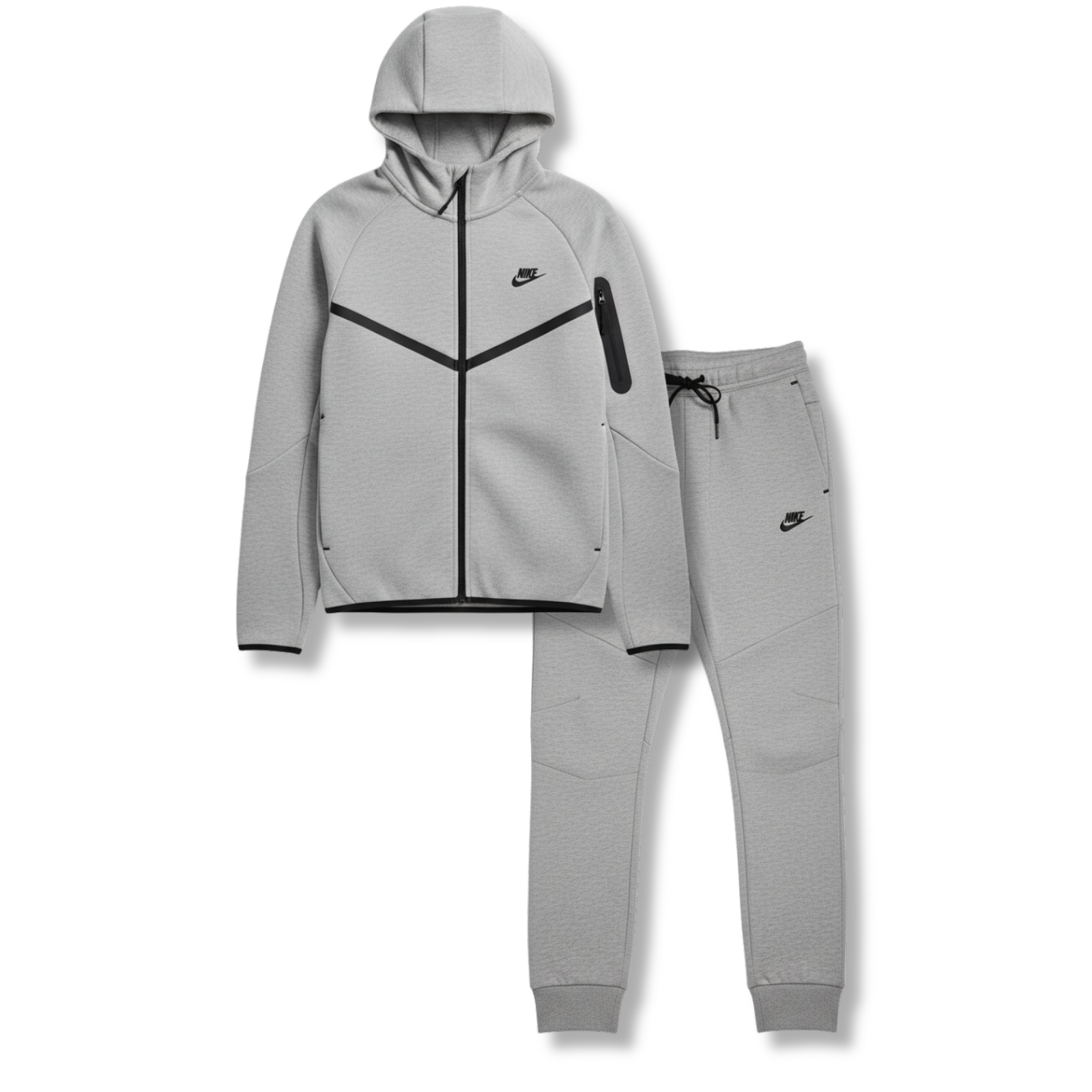 Nike Tech Fleece Full Zip Hoodie & Joggers Set Grey 2025