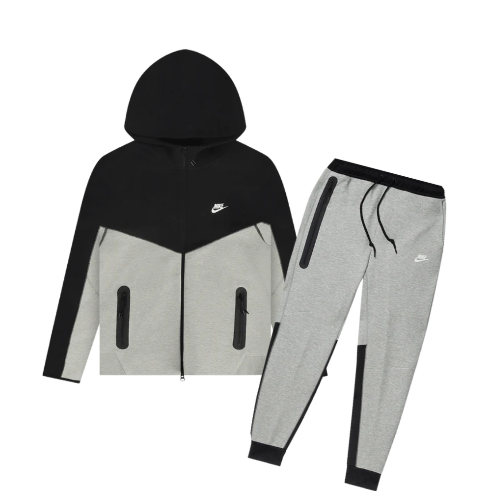 Nike tech tracksuit black and grey best sale