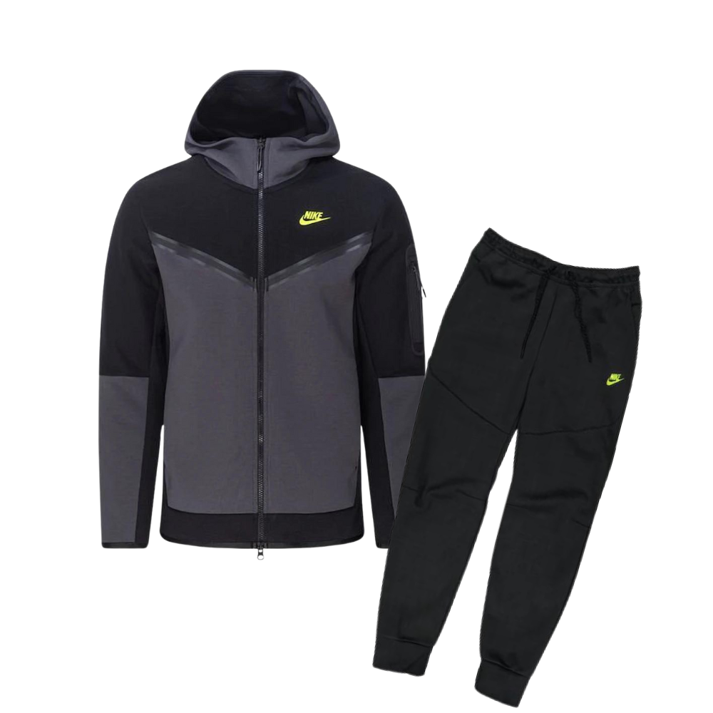 NIKE TECH FLEECE TRACKSUIT - BLACK / ANTHRACITE / VOLT - SS20