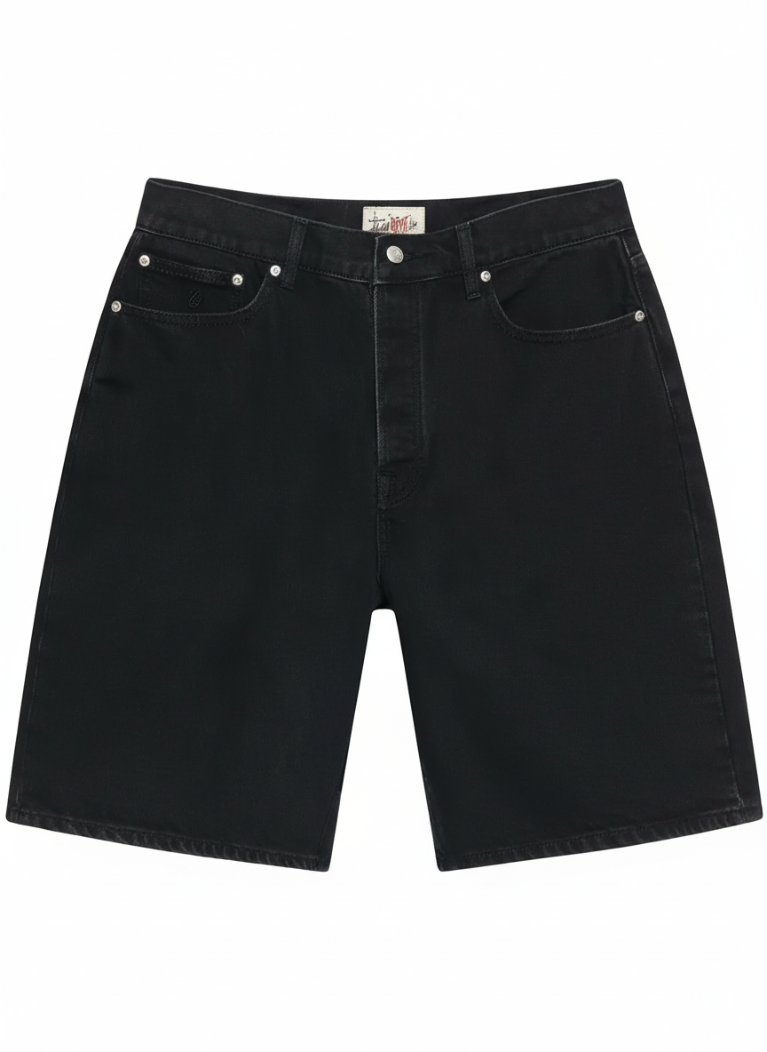Stussy Men's Black Big Ol Denim Shorts "Blac" 112296 Blac"