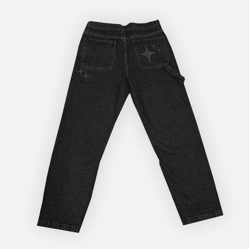 BROKEN PLANET MARKET STAR JEANS - BLACK