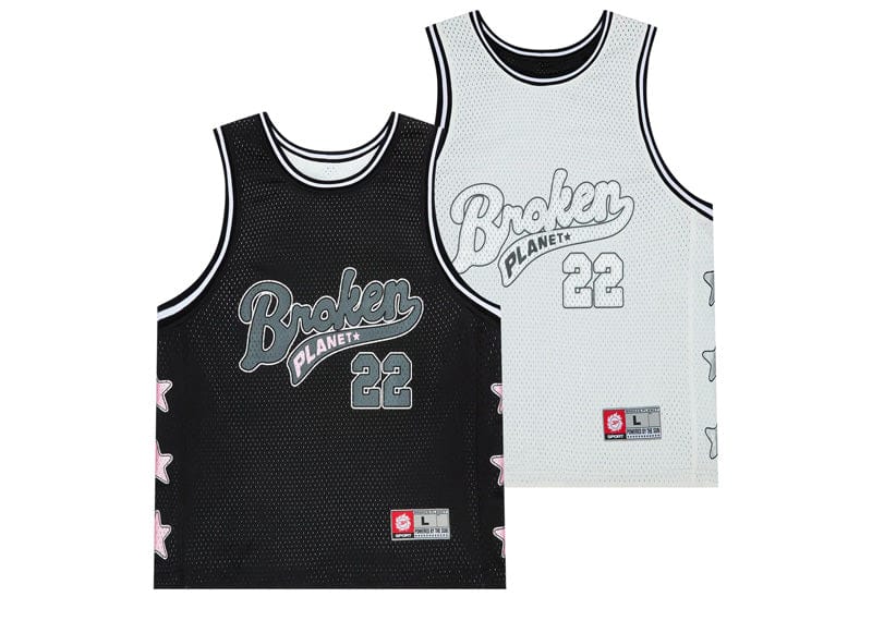 BROKEN PLANET REVERSIBLE MESH VEST SNOW WHITE/MIDNIGHT BLACK