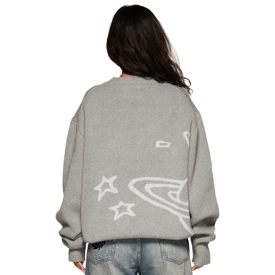 BROKEN PLANET MARKET KNIT SWEATER HEATHER GREY