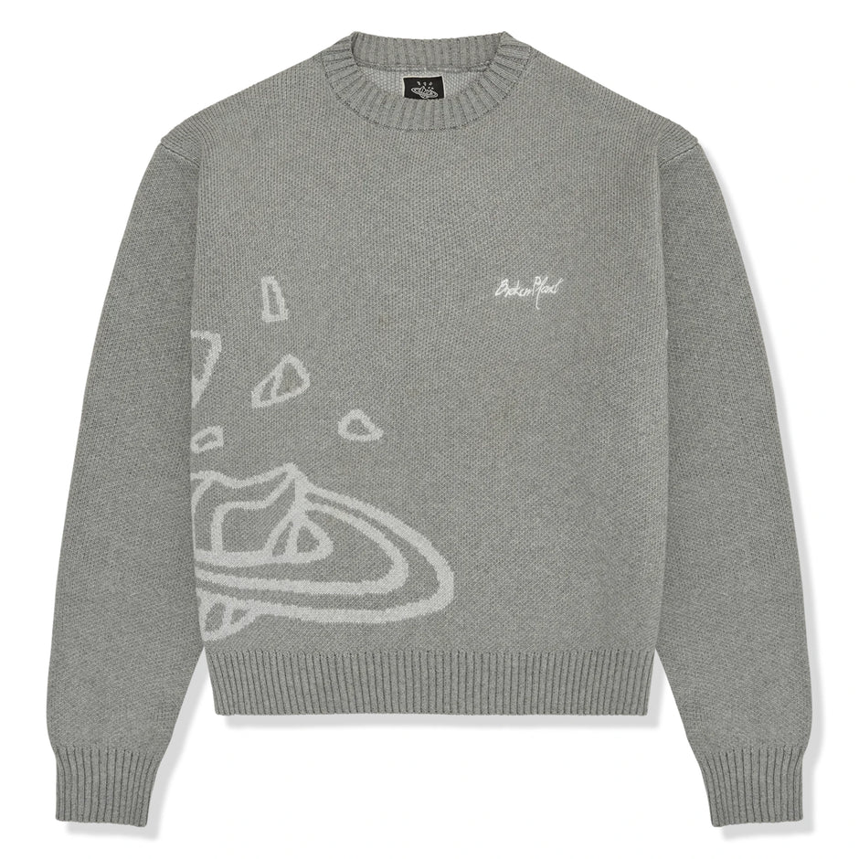 BROKEN PLANET MARKET KNIT SWEATER HEATHER GREY