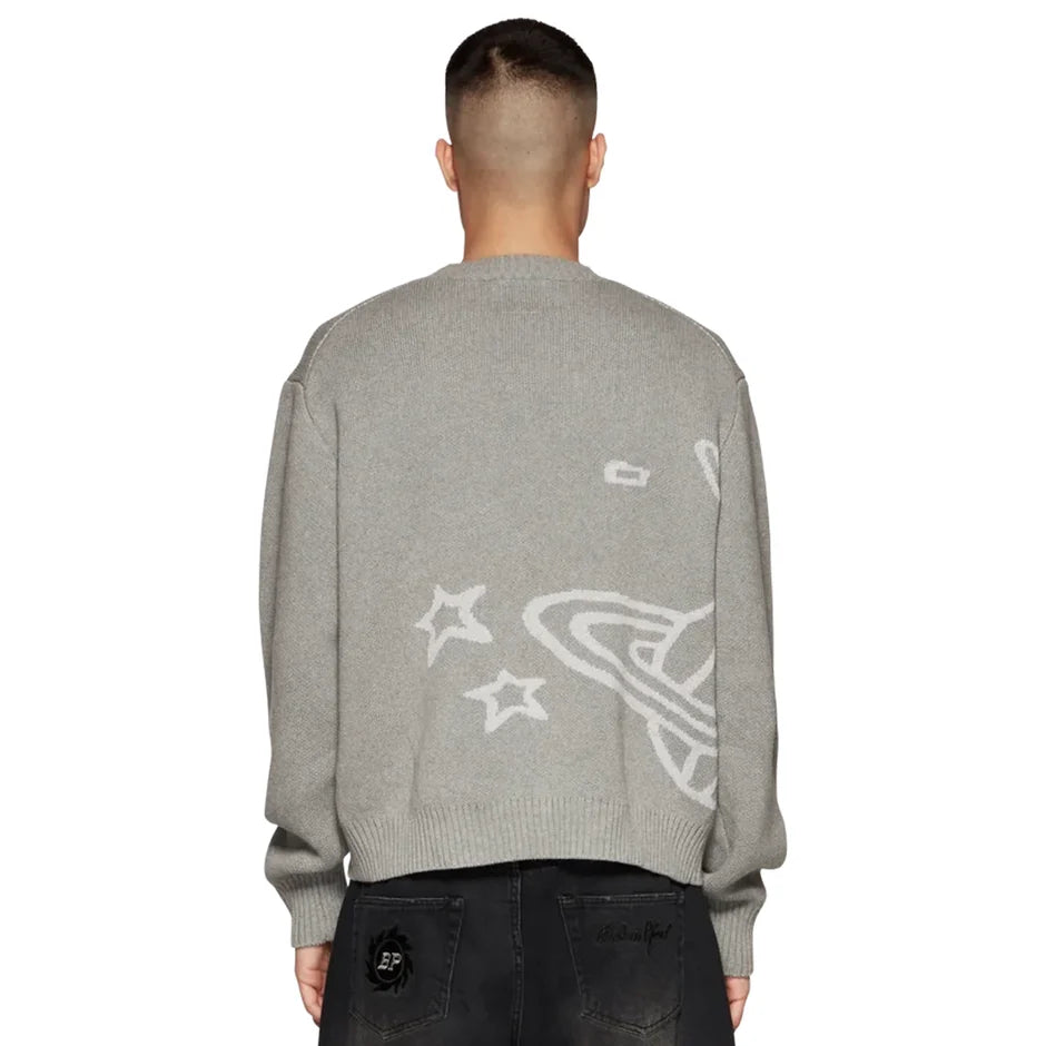 BROKEN PLANET MARKET KNIT SWEATER HEATHER GREY