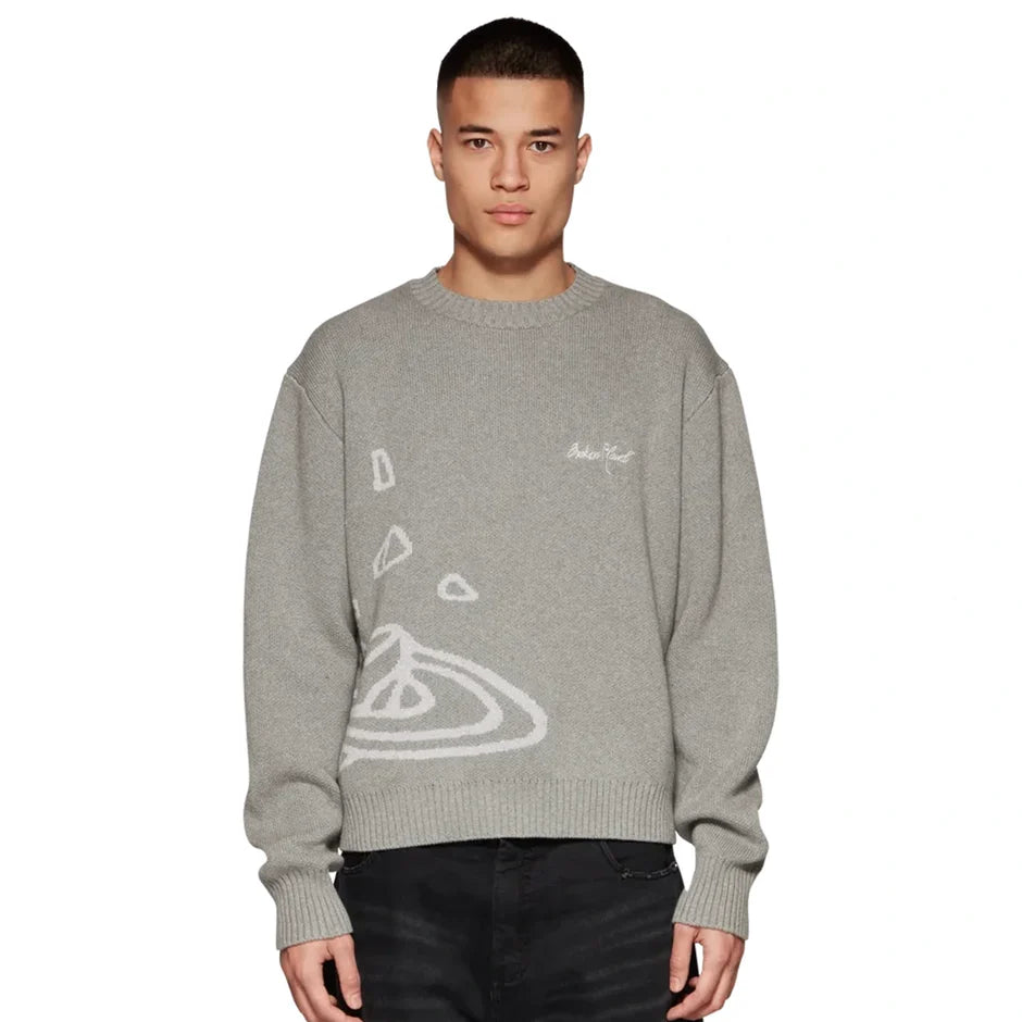 BROKEN PLANET MARKET KNIT SWEATER HEATHER GREY