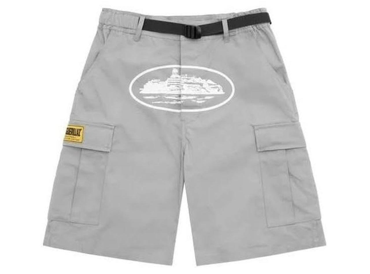 Corteiz Alcatraz Cargo Shorts Grey