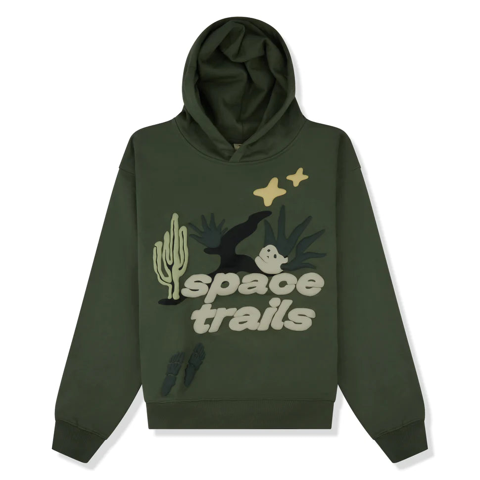 BROKEN PLANET SPACE TRAILS OLIVE GREEN HOODIE