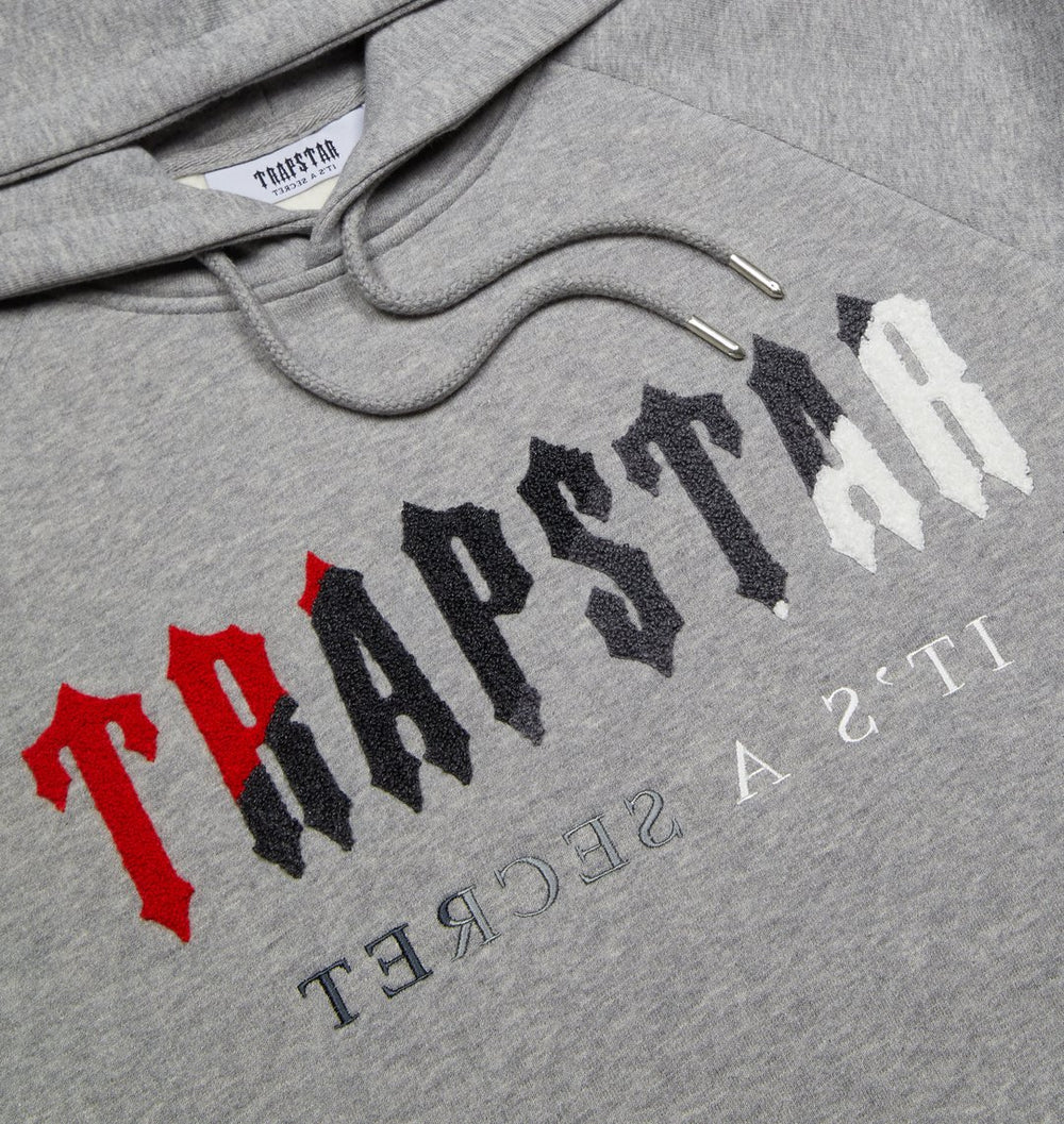 TRAPSTAR CHENILLE DECODED TRACKSUIT - GREY / RED