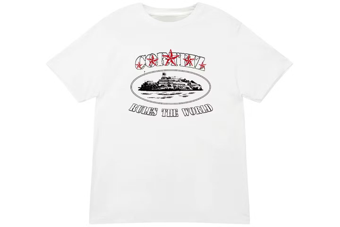 Corteiz 5 Starz Alcatraz Tee Men's White