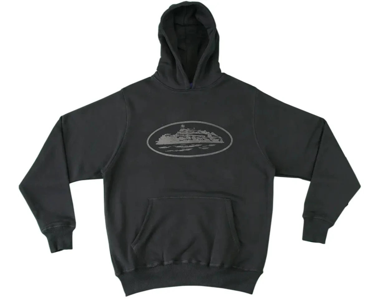 Corteiz Alcatraz Hoodie Triple Black