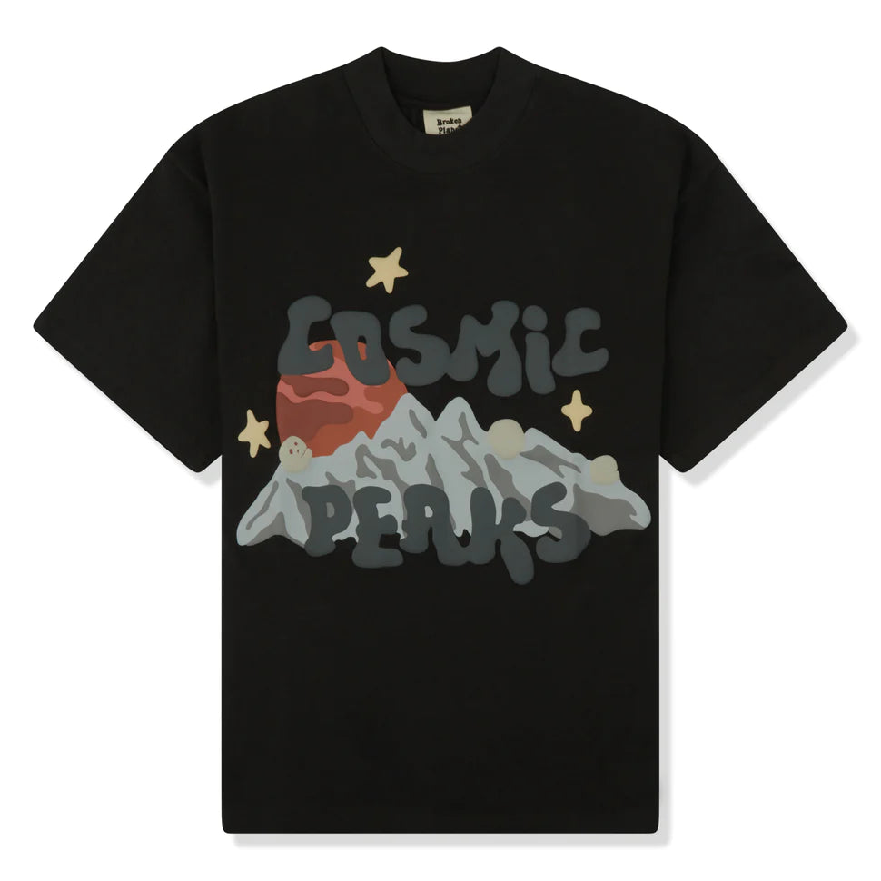 BROKEN PLANET COSMIC PEAKS SOOT BLACK T-SHIRT