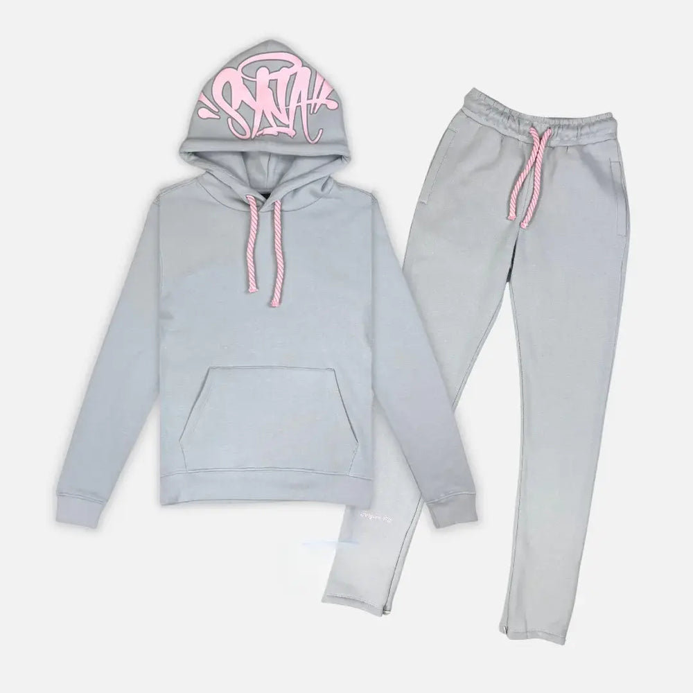 SYNAWORLD 'SYNA LOGO' TRACKSUIT - GREY / PINK