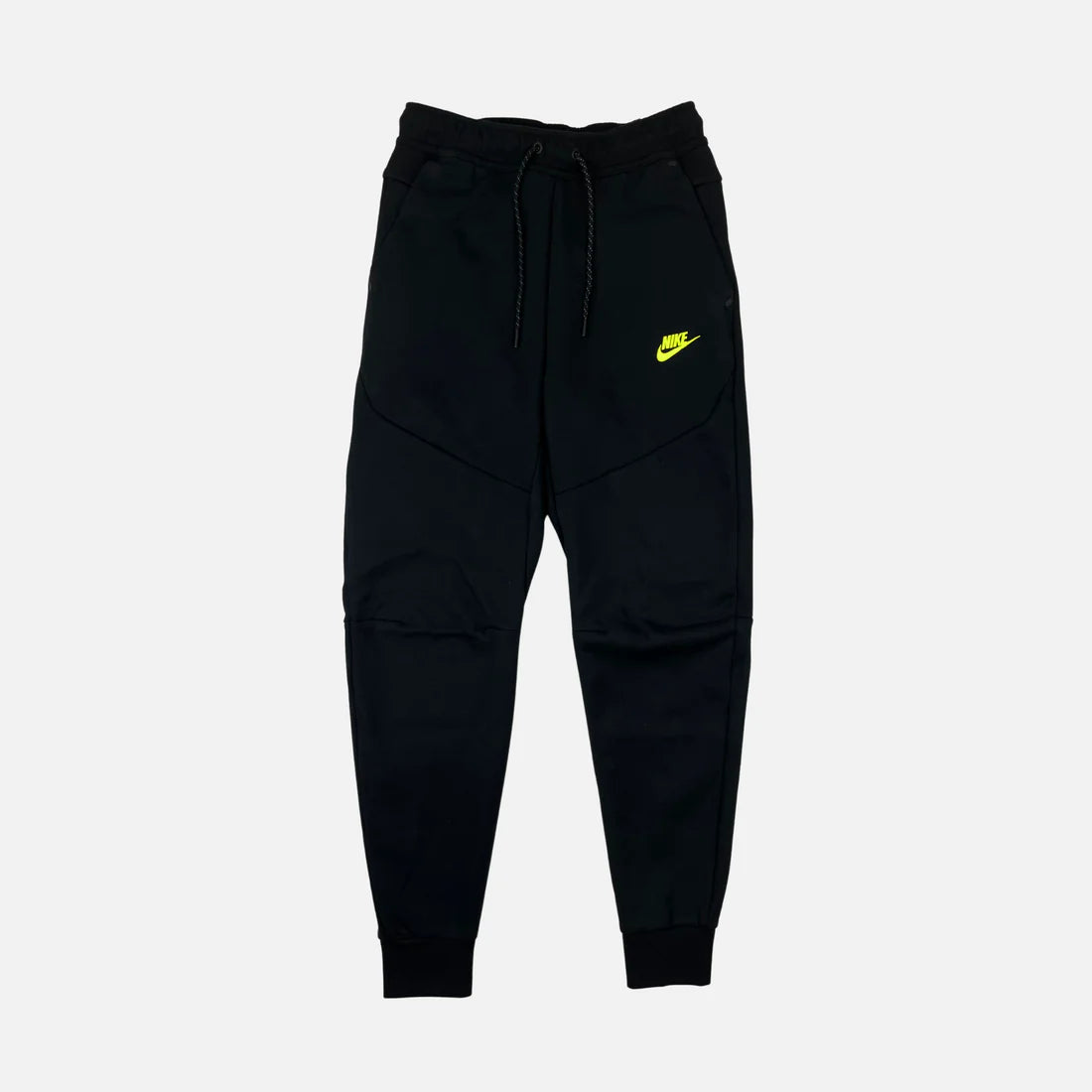NIKE TECH FLEECE JOGGERS - BLACK / VOLT - SS20