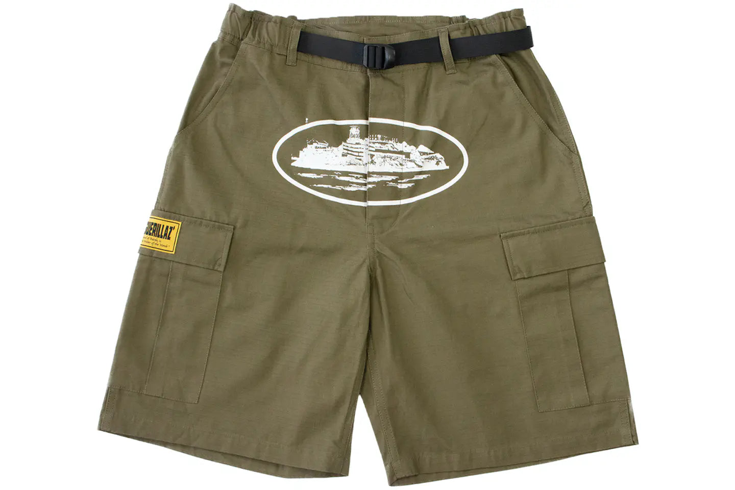 Corteiz Alcatraz Cargo Shorts Khaki Green