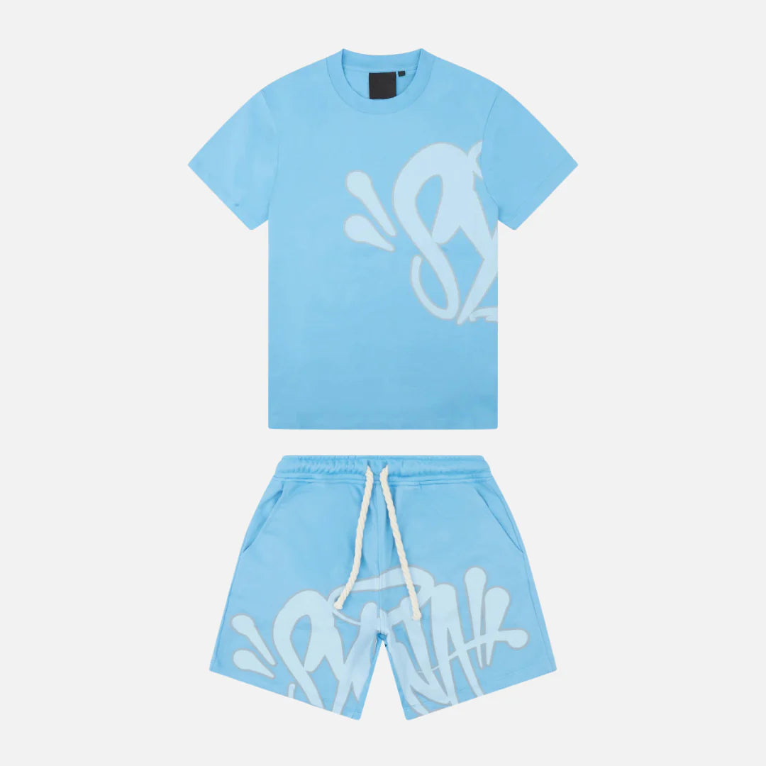 SYNAWORLD SYNA T-SHIRT & SHORTS LOGO SET - BLUE