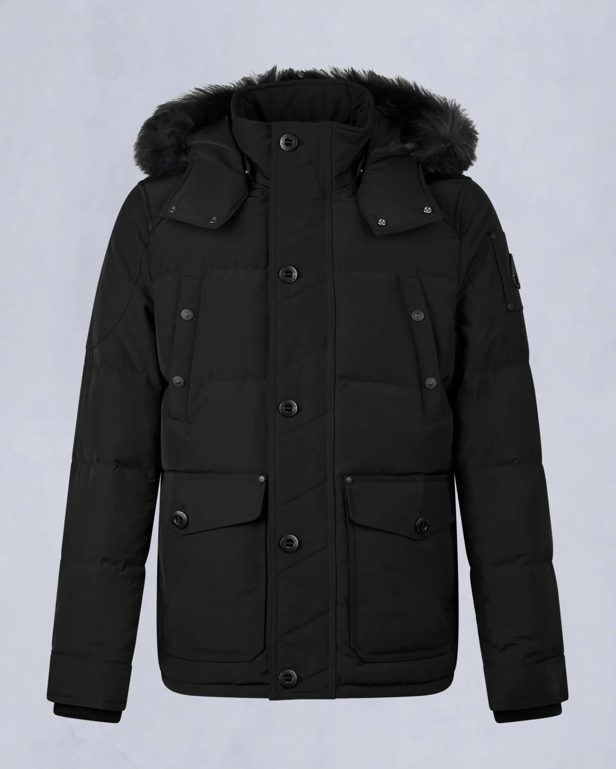 MOOSE KNUCKLE ONYX ROUND ISLAND SHEARLING DOWN JACKET