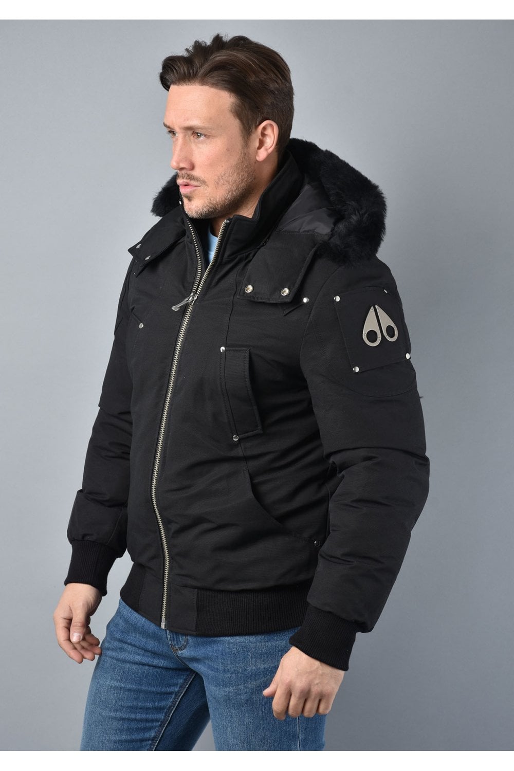 MOOSE KNUCKLE ORIGINAL BALLISTIC BOMBER - BLACK (FUR)