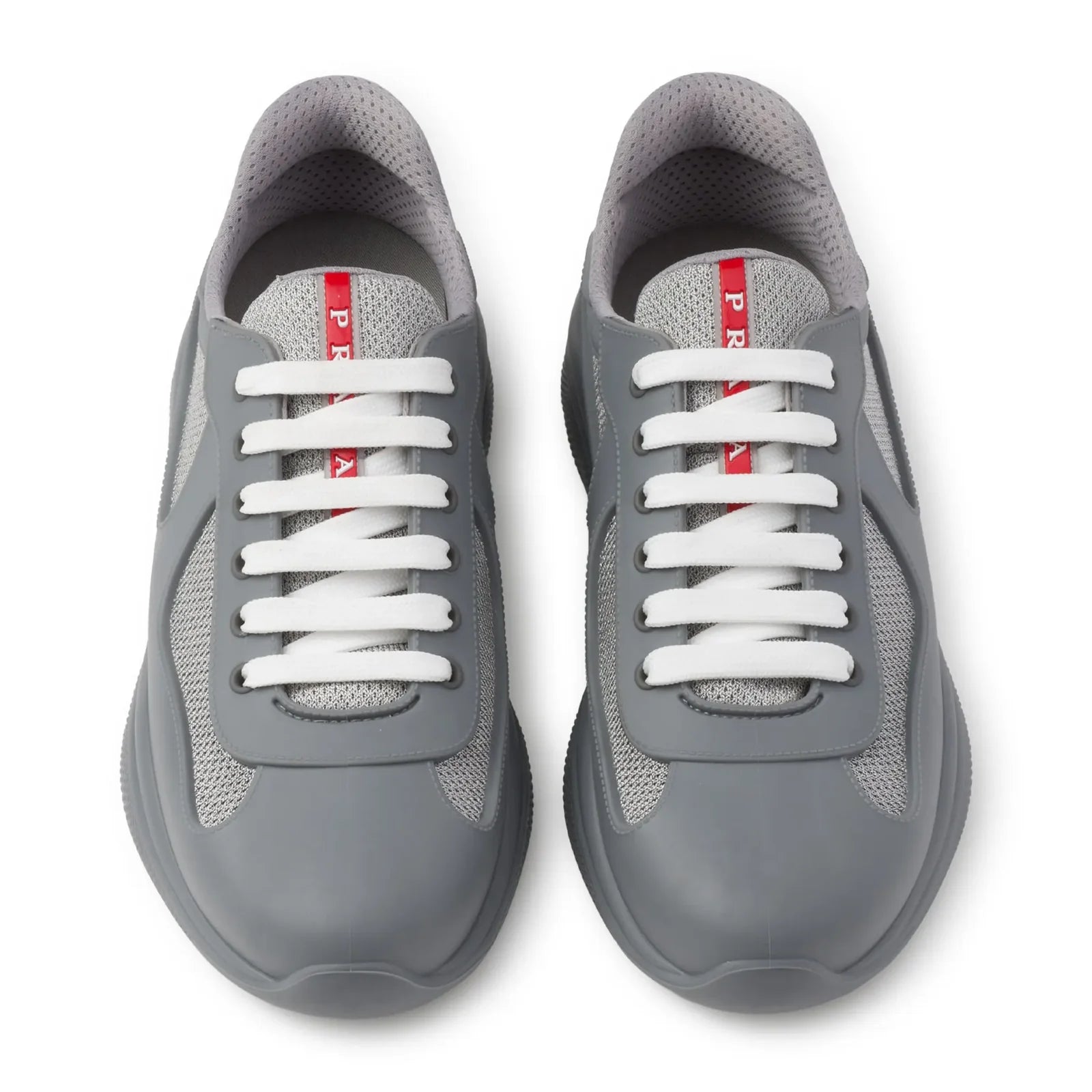 Prada Americas Cup Soft Rubber And Bike Fabric Steel Grey Sneaker