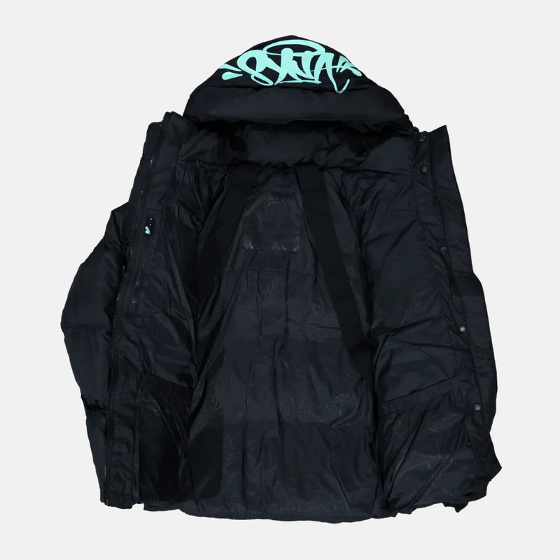 Syna Down Puffer Jacket - Black/Teal