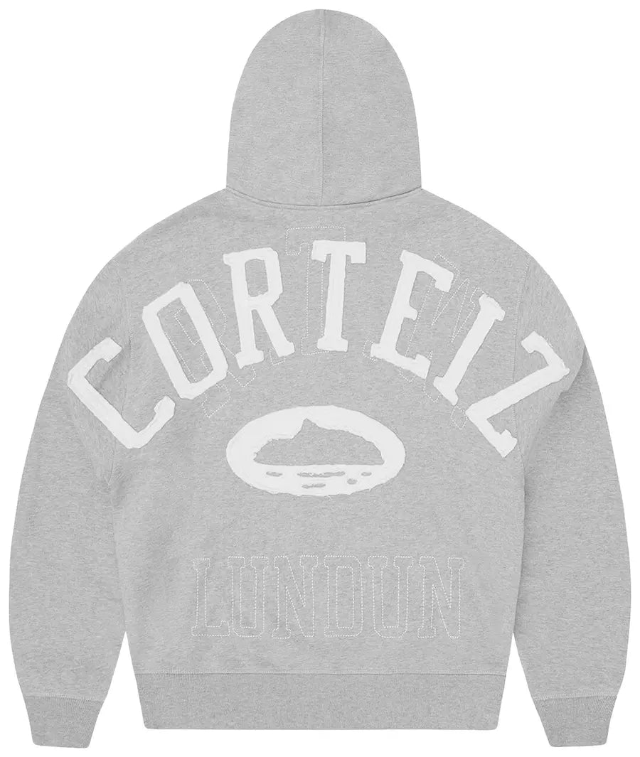 Corteiz Lundun Stitch Zip Hoodie 'Heather Grey'