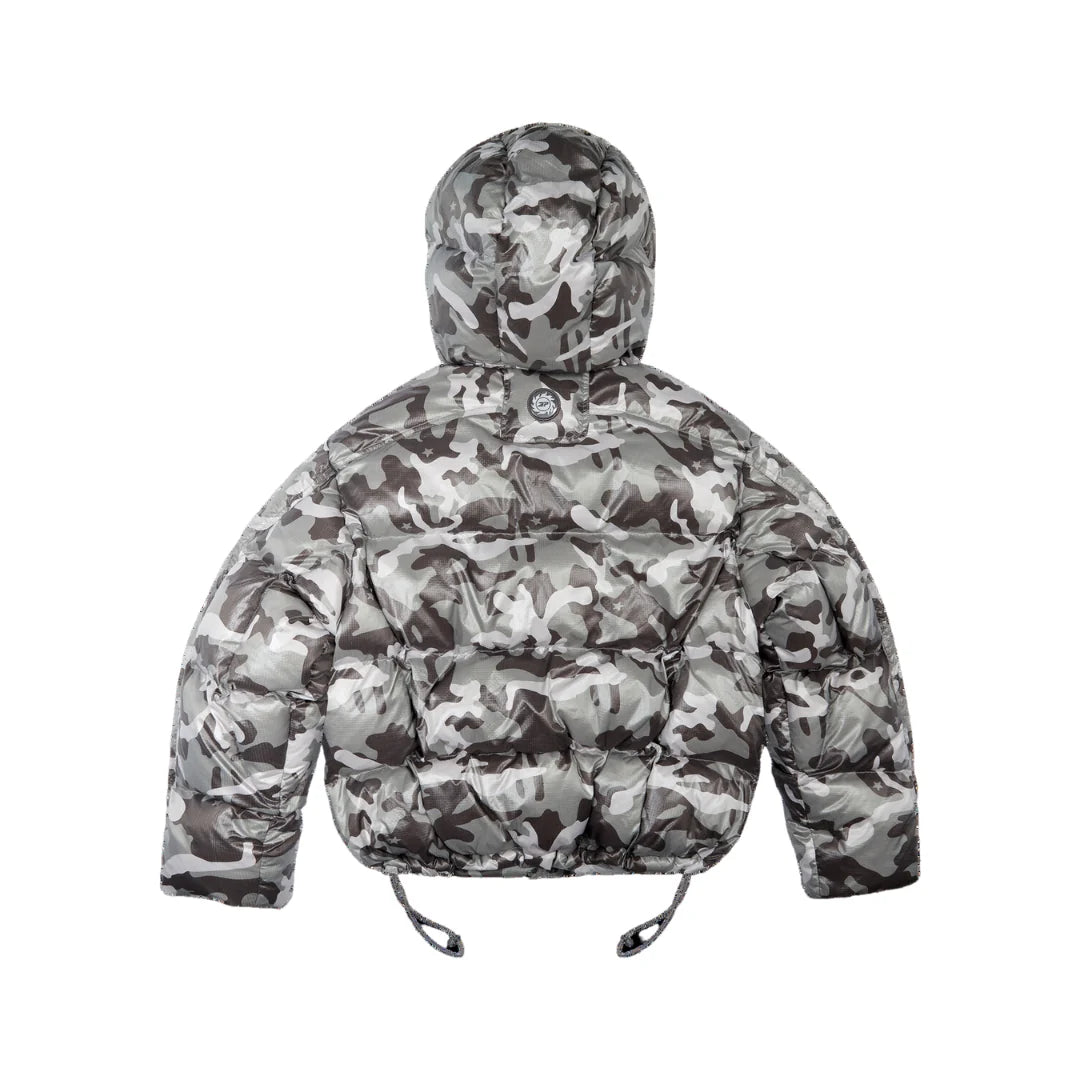 Broken Planet Black Puffer Jacket - Snow Camo
