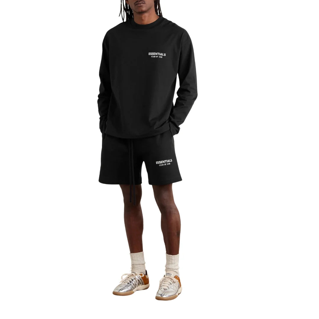 FEAR OF GOD ESSENTIALS JET BLACK SHORTS (SS25)