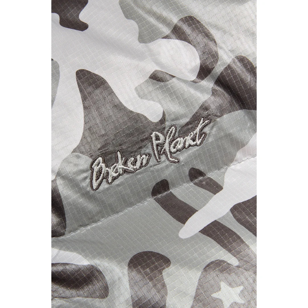 Broken Planet Black Puffer Jacket - Snow Camo
