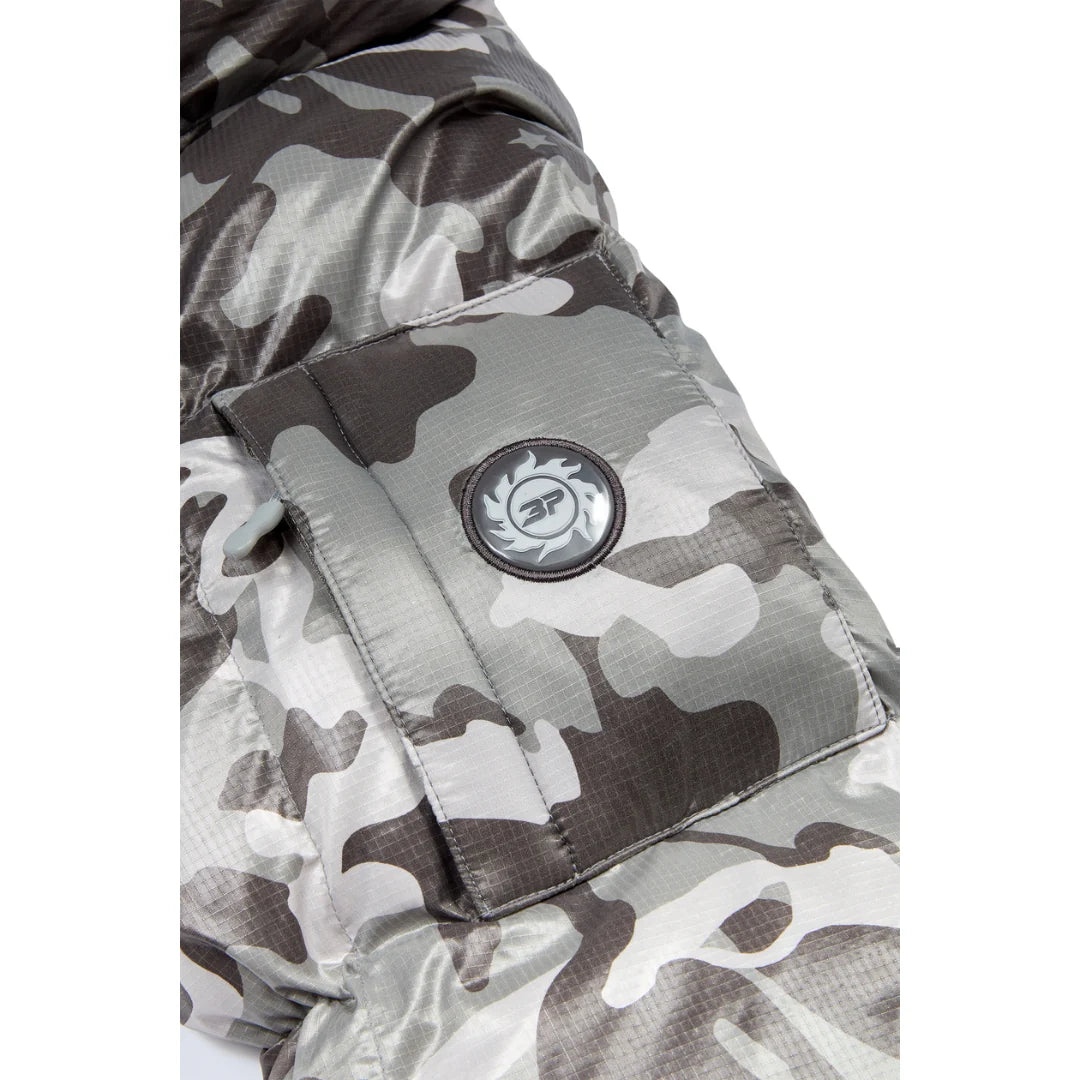 Broken Planet Black Puffer Jacket - Snow Camo