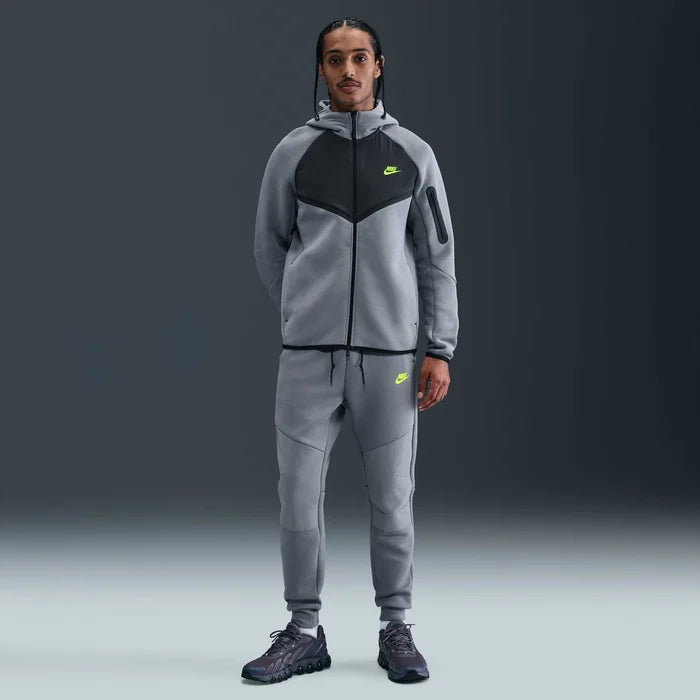 Nike Tech Fleece Full Zip Hoodie & Joggers Set Cool Grey/Volt 2025