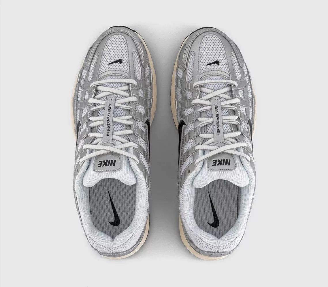 Nike P-6000 White Black Metallic Silver